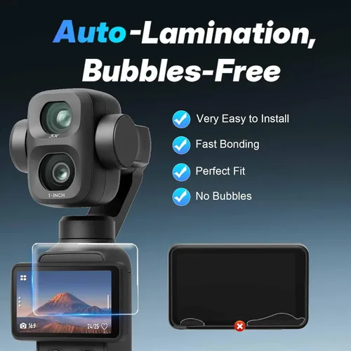 Vista 3 de ULBTER Protector de pantalla para DJI Osmo Pocket 4 Pro 4P FrameTap + Micro
