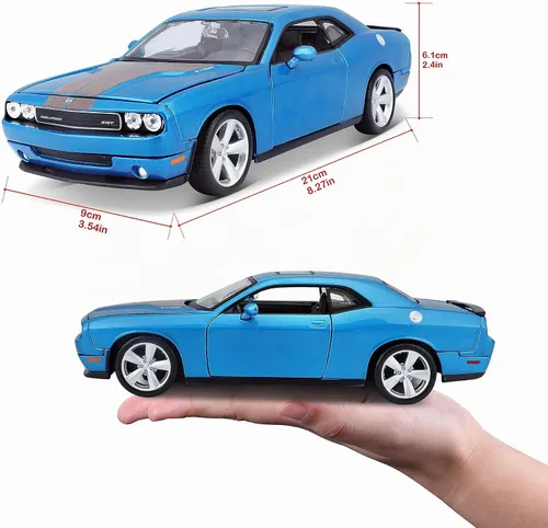 Vista 2 de Maisto Dodge Challenger SRT8 Escala 1:24 2008 Vehículo fundido a presión (los colores varían), azul