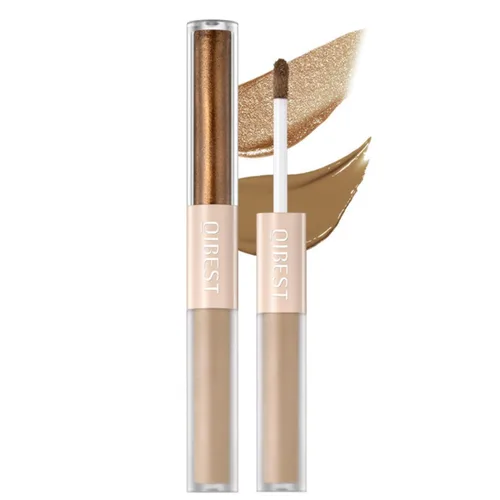 Vista 17 de Sombra de ojos líquida con purpurina brillante, maquillaje de larga duración, secado rápido (dorado metálico)