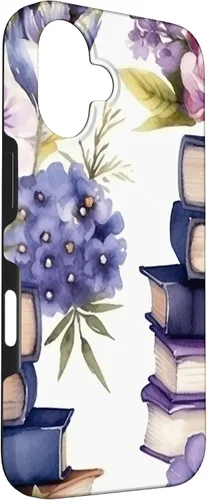 Vista 3 de Book Lover Purple Flower Case for iPhone 16