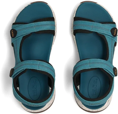 Vista 5 de Taos Calzado Super Side Sandalia para mujer verde azulado (Teal Emboss)