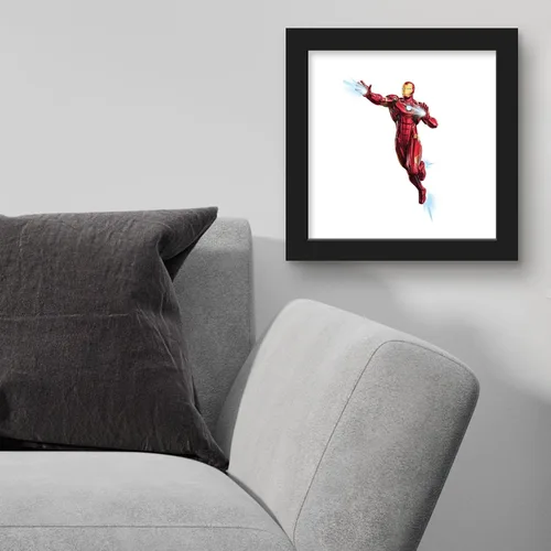 Vista 4 de Trends International Gallery Pops Marvel Comics Avengers - Póster de pared de Iron Man, 12 x 12 pulgadas, versión enmarcada en negro Versión