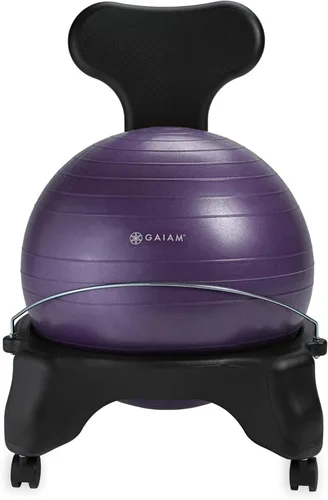 Vista 6 de Gaiam - Silla clásica de balón, asiento de estabilidad (negro)