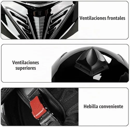 Vista 5 de Casco de motocicleta Bluetooth aprobado por DOT - Casco modular de cara completa con visera doble abatible, carcasa de ABS, sistema de ventilación