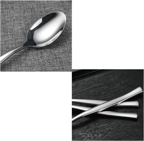 Vista 3 de Idotry - Cucharas de cena de acero inoxidable, 12 piezas, 7.96 pulgadas