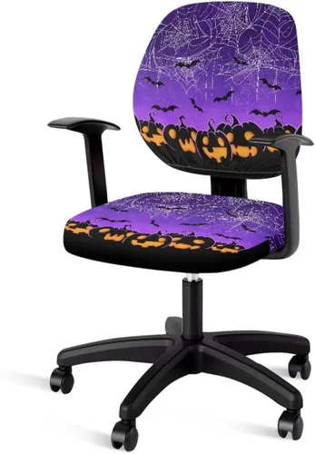 Vista 47 de Funda protectora elástica para silla de oficina con diseño de hongos artísticos, funda giratoria elástica para silla de escritorio, adecuada
