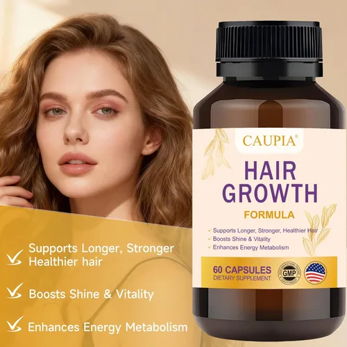Vista 2 de Cápsulas de suplemento energético capilar para el crecimiento del cabello, suplemento de apoyo para el cabello y el cuero cabelludo, 60 cápsulas