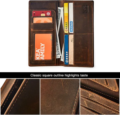 Vista 5 de BRASS TACKS Leathercraft Vintage Top Grain Leather Wallet for Men Gift Box