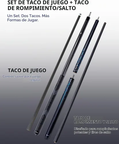 Vista 6 de CRICAL Carbon Fiber Pool Cue Set, Low Deflection, 3-Piece Break Jump Cue CL-01-CL-conjunto