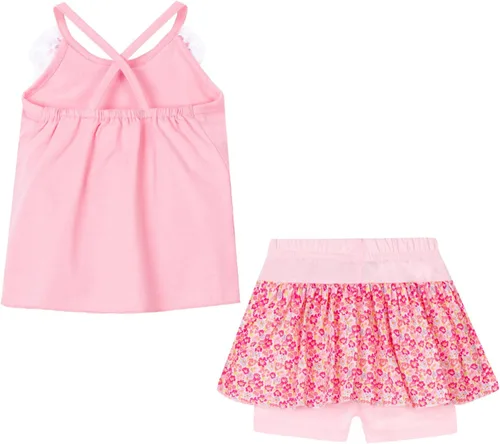 Vista 71 de LittleSpring Conjunto de verano para niñas con camiseta sin mangas y pantalones cortos florales