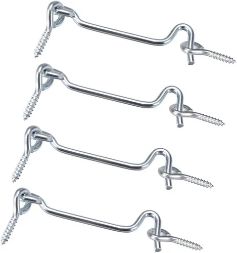 Vista 9 de uxcell Gancho giratorio de puerta de puerta de 1.7 pulgadas, para puerta de ventana de madera con tornillos de montaje, 4