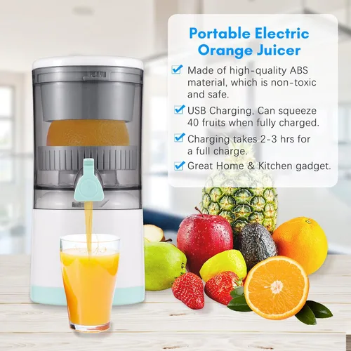 Vista 6 de Exprimidor eléctrico de cítricos, exprimidor de naranja, portátil, sin BPA