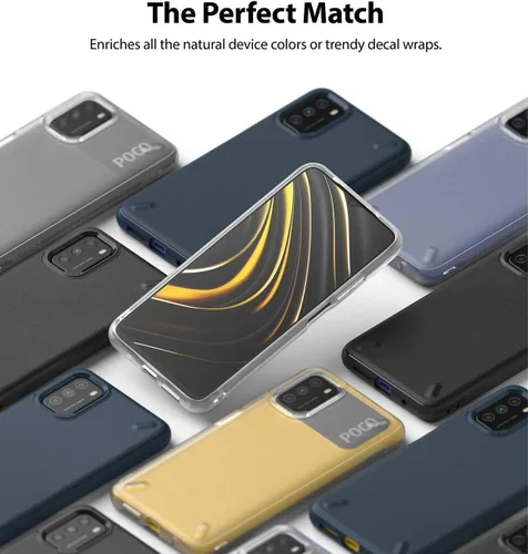 Vista 8 de Ringke Onyx - Funda compatible con Xiaomi Poco M3, resistente y resistente, reforzada, a prueba de golpes, TPU Grip Funda para teléfono - Negro