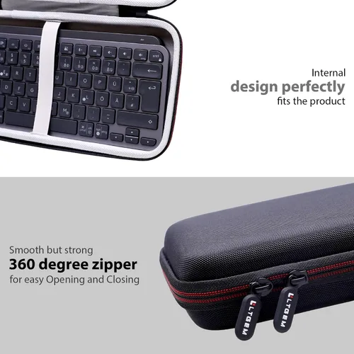 Vista 5 de LTGEM - Funda compatible con Logitech MX Keys Mini teclado iluminado inalámbrico minimalista (interior: 12.1 x 5.6 x 0.8 pulgadas), solo funda