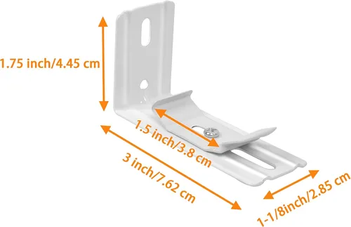 Vista 2 de 6 clips verticales para persianas verticales en L, 3 pulgadas de longitud para persianas verticales con ancho de barandilla de 1-1/2 pulgadas, clips