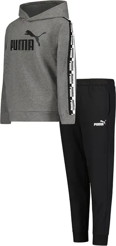 Vista 3 de PUMA Conjunto de sudadera con capucha y pantalón deportivo de forro polar para niños