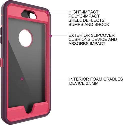Vista 3 de MXX Funda para iPhone 6S/iPhone 6, resistente protección de policarbonato TPU de alta calidad, cubierta híbrida para parachoques, con protector