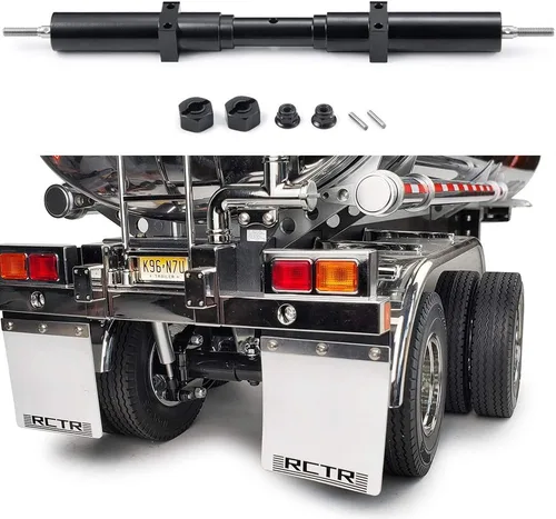 Vista 8 de Eje trasero sin alimentación 5.256 in Eje de metal para 1:14 Tamiya Tractor Remolque RC Crawler Accesorios de coche