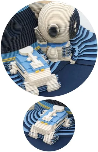 Vista 3 de Tastefully Bloc de notas 3D, 196 hojas de arte para tallar, bricolaje, calcomanías creativas, papeles, tarjetas, manualidades, astronautas