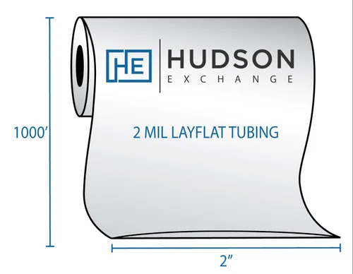Vista 10 de Hudson Exchange 2" x 1000', 2 mil, rollo de tubería de polietileno, resina de LDPE de grado alimenticio, embalaje de longitud personalizada