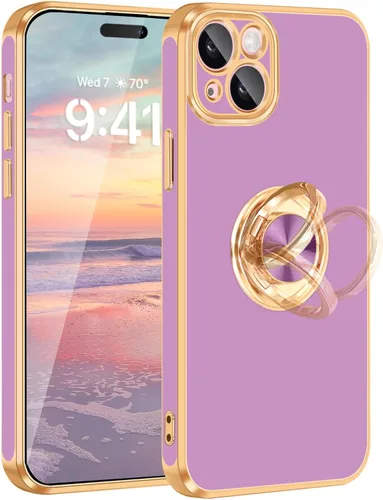 Vista 9 de Fingic Funda para iPhone 15, funda para iPhone 15 [con soporte de anillo de 360°] [soporte magnético para automóvil] Funda de teléfono con función