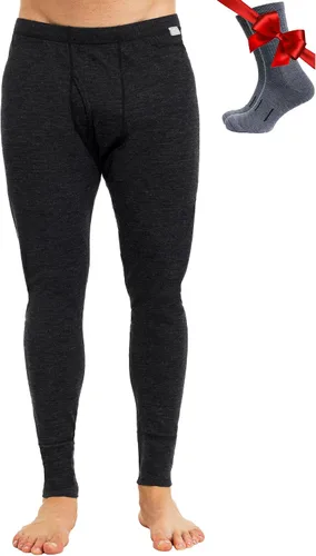 Vista 23 de Pantalón de primera capa de lana merina para hombre, 100% lana merina, peso pesado, medio, ligero, ropa interior térmica Long Johns y calcetines .