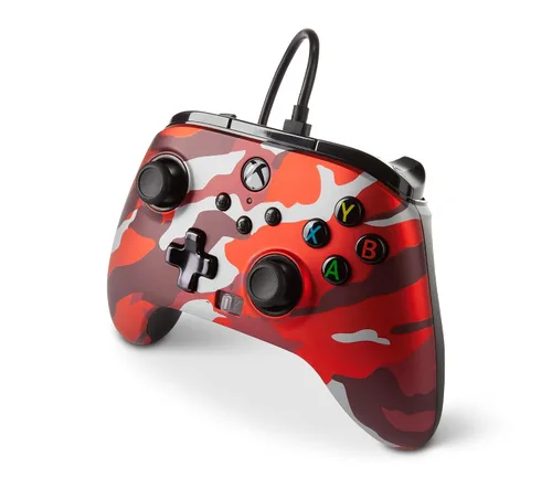 Vista 5 de PowerA Enhanced Wired Controller for Xbox Series XS - Metallic Red Camo, gamepad, wired video game controller, gaming controller, Xbox Series XS