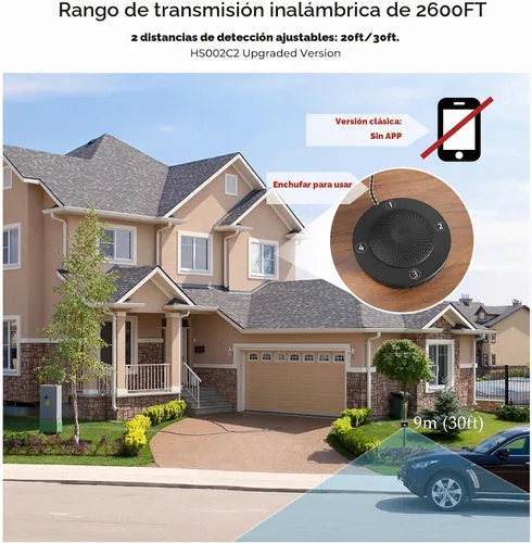 Vista 4 de Alarma de entrada inalámbrica de largo alcance solar de eMACROS para exteriores, resistente a la intemperie, sensor y detector de movimiento