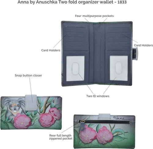 Vista 4 de Anna by Anuschka Cartera de cuero genuino pintada a mano para mujer