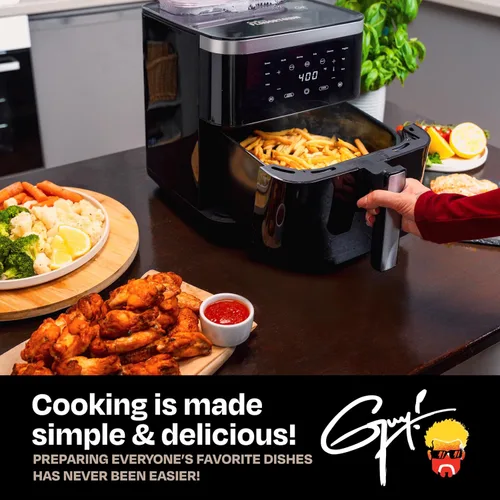 Vista 6 de Guy Fieri's Flavortown Freidora de aire de vapor de 6.5 cuartos de galón con tecnología Moisture Lock, combinación programable de vapor y freidora