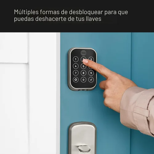 Vista 3 de Yale Home Assure Lock 2 Cerrojo de perno, cerradura de puerta de entrada sin llave de ante negro con teclado táctil digital y conectividad Bluetooth