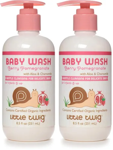 Vista 8 de Little Twig Baby Wash, fórmula natural derivada de plantas, granada de bayas, 8.5 onzas líquidas