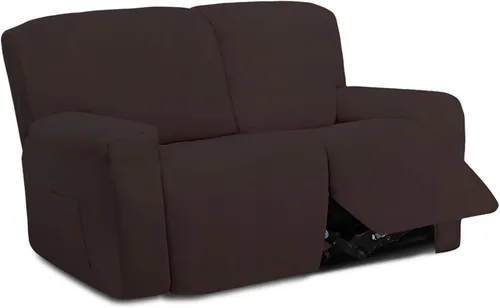 Vista 64 de Easy-Going - Funda elástica de microfibra para sofá reclinable seccional, suave vellón ajustable a tu sofá de 2 cuerpos, lavable, protector