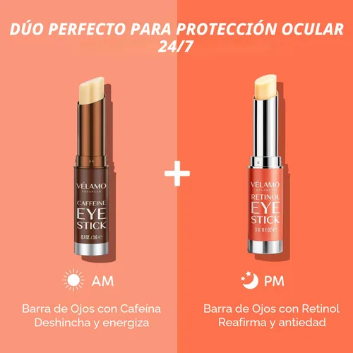 Vista 7 de VELAMO ADVANCED Retinol Eye Stick: bálsamo renovador y reafirmante debajo de los ojos para ojeras, hinchazón, líneas finas y arrugas, esenciales