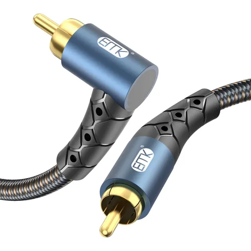 Vista 13 de EMK Cable de extensión RCA Splitter 2 macho a hembra, doble blindaje chapado en oro, de nailon trenzado, divisor RCA de 1 hembra a 2 macho