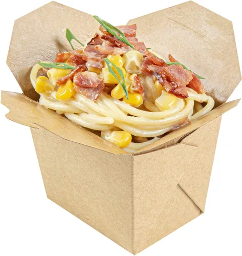 Vista 6 de Restaurantware Bio Tek - Cajas chinas de 8 onzas para llevar, 25 cajas de comida a prueba de grasa, con bloqueo de pestañas, papel kraft