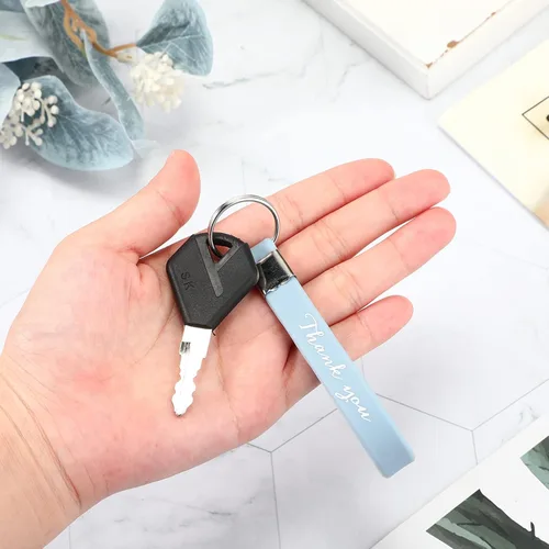 Vista 4 de Fumete 24 Pcs Thank You Keychains Bulk Silicone Appreciation Key Chains for Employee Teacher Back to School Gifts
