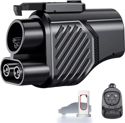 Vista 9 de Adaptador de cargador J1772 a Tesla, para Tesla Model-3/Y/X/S con cargador certificado de seguridad, carga rápida máxima de 80 A 250 V, resistente