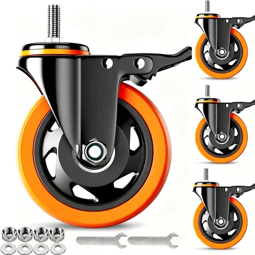 Vista 14 de Juego de 4 ruedas de vástago de 2 pulgadas 1/2 "-13 x 1 ", ruedas roscadas resistentes