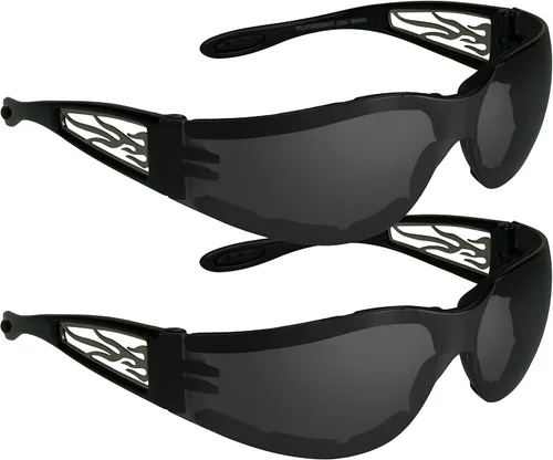 Vista 9 de Anteojos de sol con espuma, para motocicleta. Con diseño de llamas para hombres y mujeres