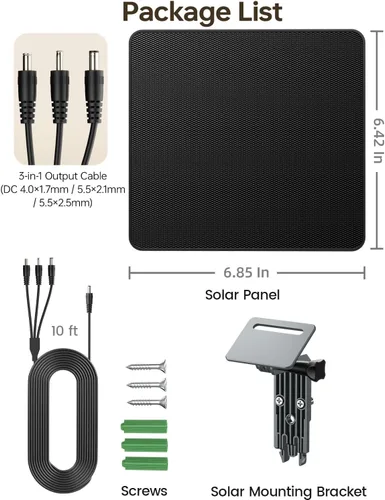 Vista 6 de Trail Camera Solar Panel, KJK 6W Solar Battery Charger 12V/1.5A with 10000mAh Built-in Battery, IP67 Waterproof for Cellular & Wireless Hunting