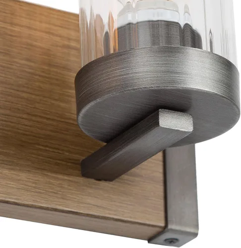 Vista 6 de LOG BARN Lámparas rústicas de baño, 2 luces de tocador de granja para baño con pantalla de vidrio texturizado transparente, luces de iluminación