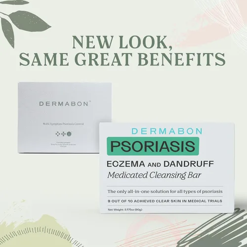 Vista 2 de Barra de jabón Dermabon para el control de la psoriasis, dermatitis y caspa con 2% de alquitrán de hulla como ingrediente activo - 1 paquete Jabón