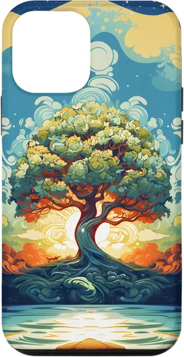 Vista 16 de iPhone 16 Sunrise Spiritual Sun Water Tree of Life Case