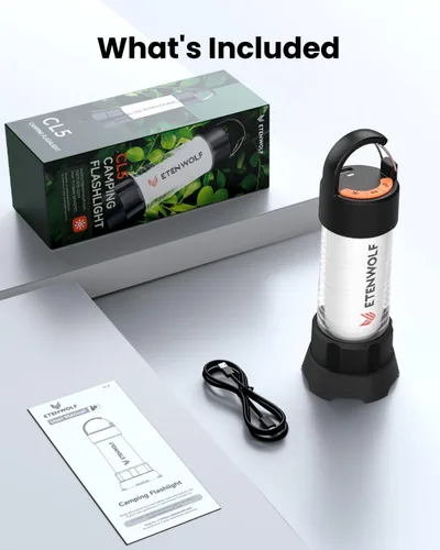 Vista 9 de ETENWOLF Linterna de campamento ultra brillante, mini linterna LED de 1000 lúmenes, linterna recargable de 5000 mAh con 6 modos, luz portátil