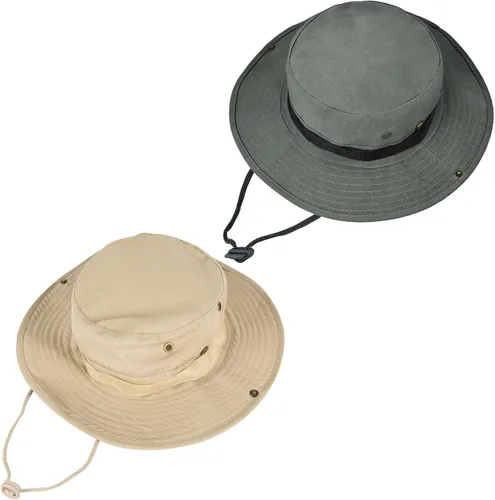 Vista 8 de Sombreros de sol para hombres y mujeres, sombrero de cubo UPF 50+, sombrero Boonie plegable, protección UV, senderismo, playa, pesca, safari