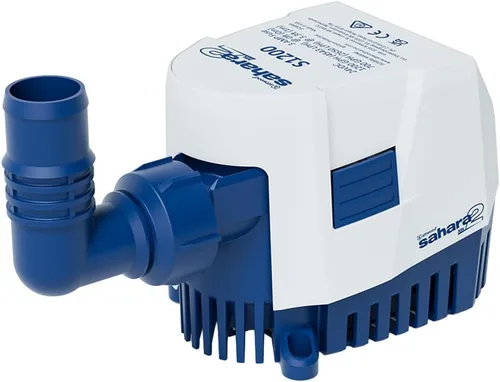 Vista 7 de Attwood 5505-7 Sahara MK2 S500 (12V), Bomba de Achique Automática, 500 GPH, con Accesorios (Codo y Recto), Reemplazo Directo para Attwood 4505-7