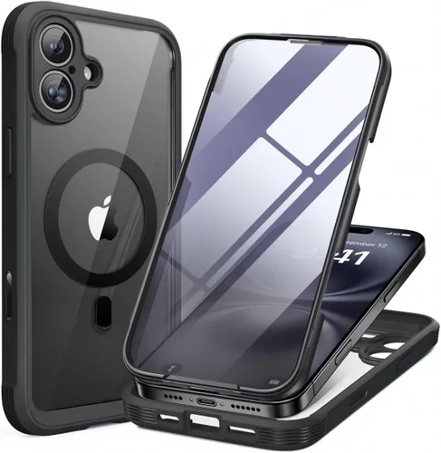 Vista 227 de Miracase - Funda magnética para iPhone 13 Pro Max de 6.7 pulgadas (compatible con MagSafe), transparente, completo, protector de pantalla de vidrio