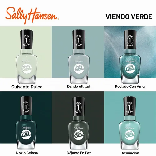 Vista 5 de Sally Hansen Miracle Gel Esmalte de uñas, sombra rociada con amor #674