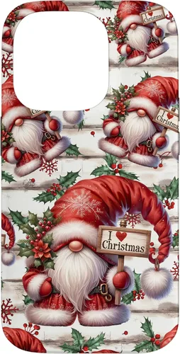 Vista 17 de iPhone 16 Love Christmas Gnomo Shabby Chic Decoración para mujer Bonita funda de Navidad